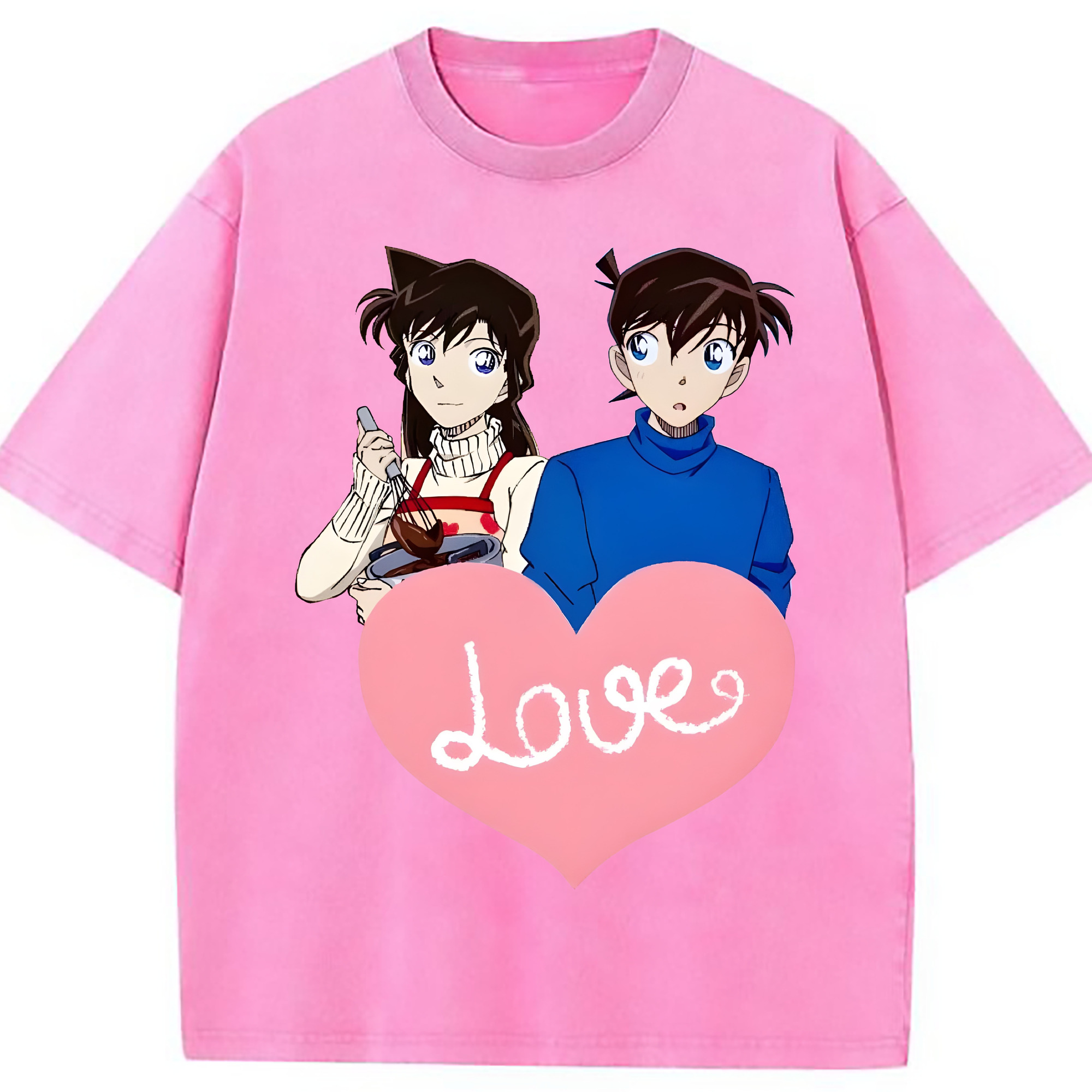 （画像用） 名探偵コナン 毛利 蘭 もうり らん、モーリ ラン Detective Conan Rachel Moore 綿100% ヴィンテージ風 半袖Tシャツ（フロントプリント）